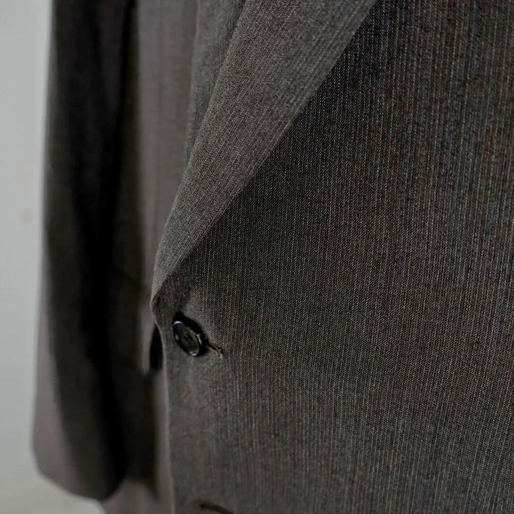 Hickey Freeman The Boardroom Wool Blend Beige Birdseye 2 Button Blazer 40R W/ Br